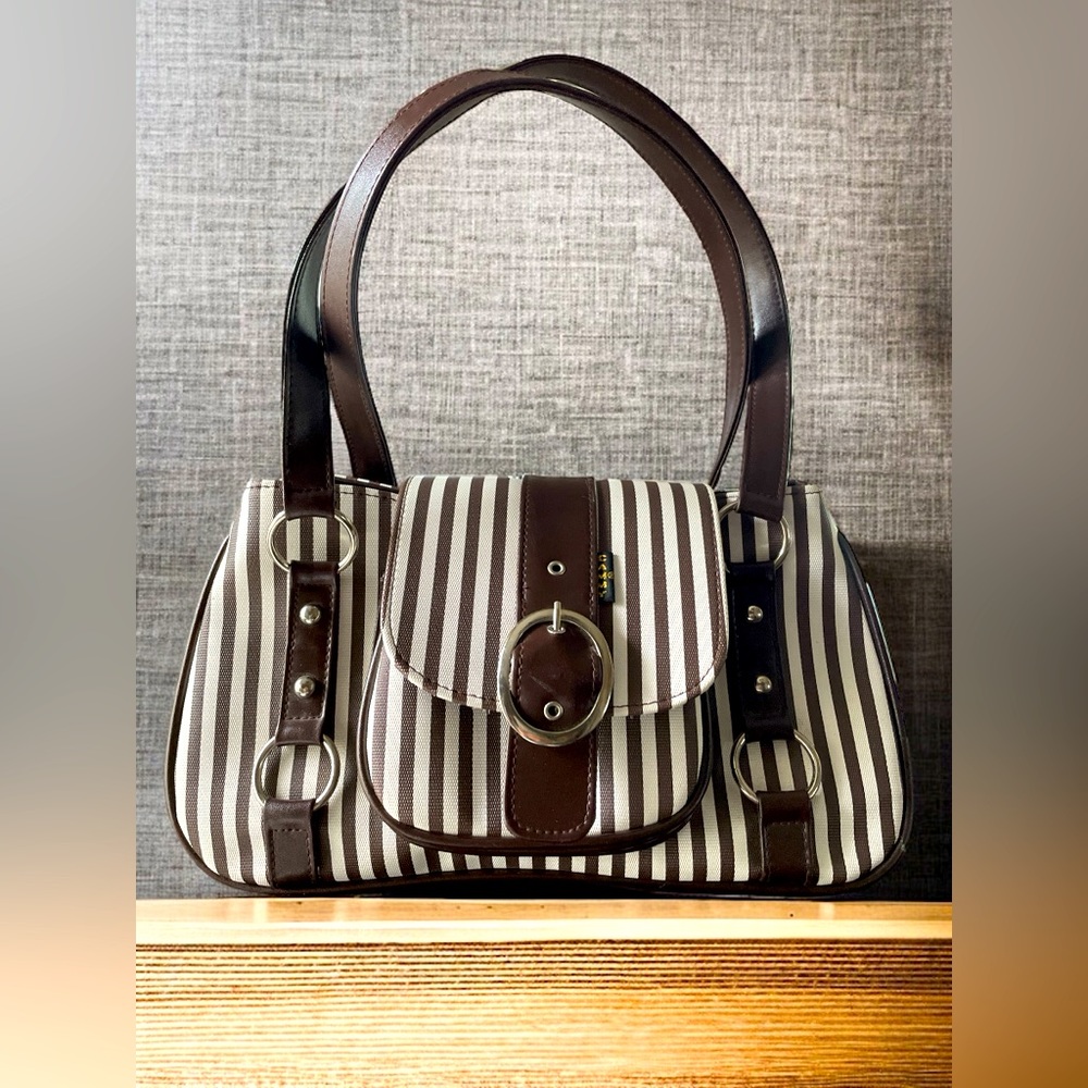 NWOT Cammy Brown/White Striped Bag